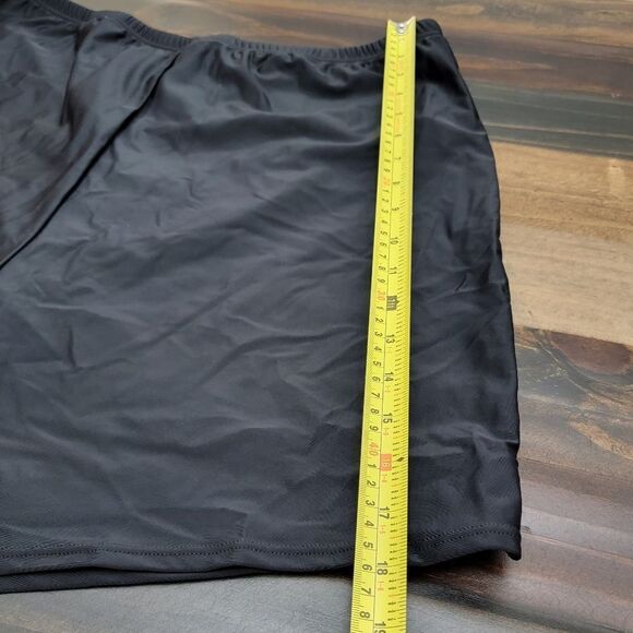 Swim Short Solid Black Pull-on Modest Shorts Swimwear Plus Size XXXL - Picture 4 of 6